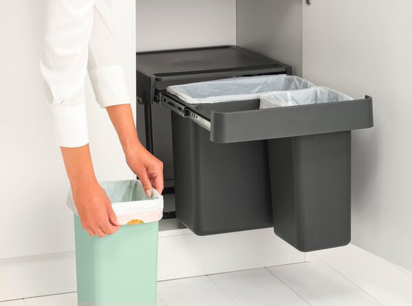Brabantia Sort & Go sortare deșeuri 10 l negru-verde 232541