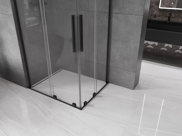Mexen Velar L Duo cabină de duș glisantă 100 x 90 cm, transparent, neagră - 871-100-090-02-03-70