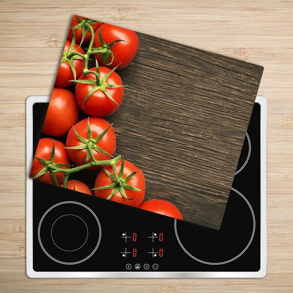 Tocator din sticla Tomate pe lemn