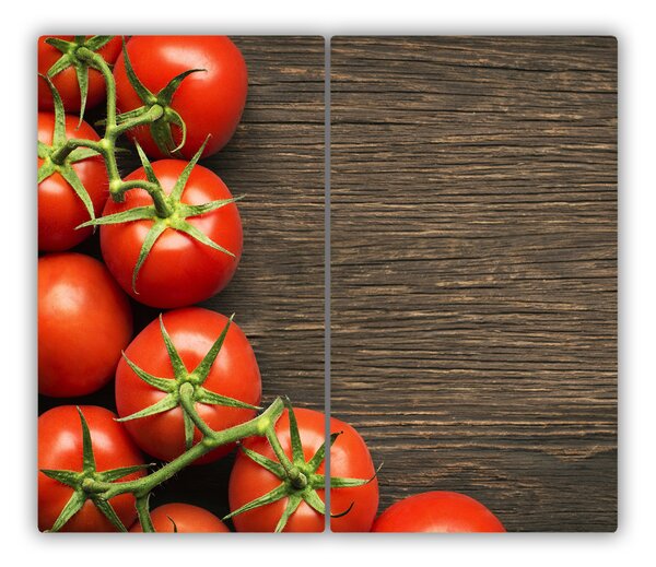 Tocator din sticla Tomate pe lemn