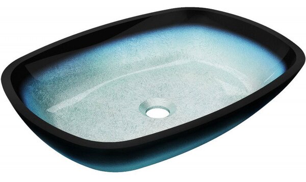 Mexen Araks chiuvetă deasupra blatului din sticlă 54 x 39 cm, albastră - 24155447