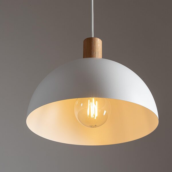 TK Lighting Oslo lampă suspendată 1x15 W alb-lemn 4851