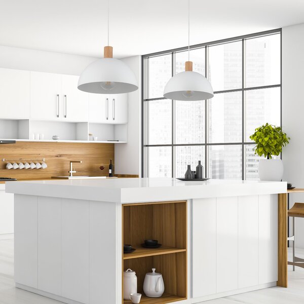 TK Lighting Oslo lampă suspendată 1x15 W alb-lemn 4851