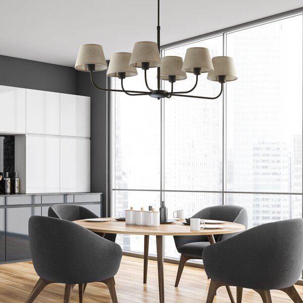 TK Lighting Chicago lampă suspendată 6x60 W negru 3999