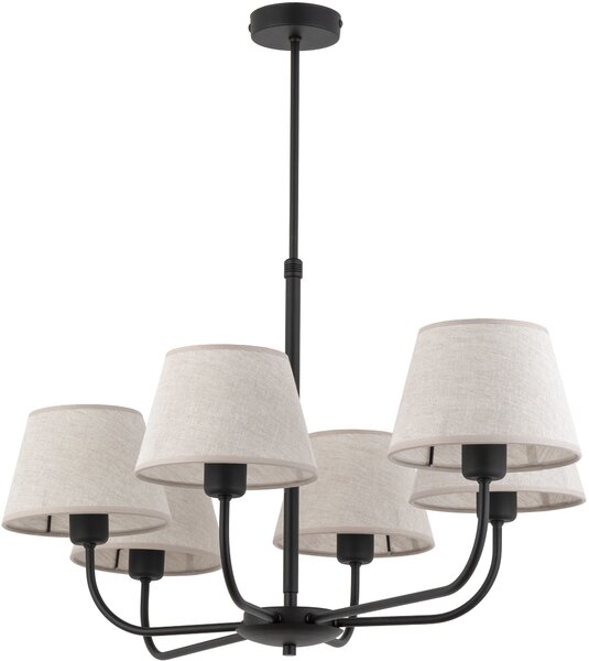 TK Lighting Chicago lampă suspendată 6x60 W negru 3999