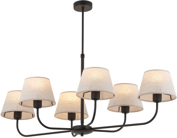 TK Lighting Chicago lampă suspendată 6x60 W negru 3999