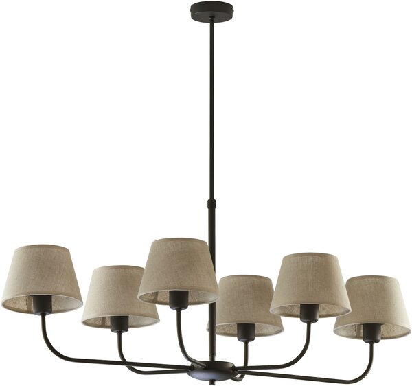 TK Lighting Chicago lampă suspendată 6x60 W negru 3999