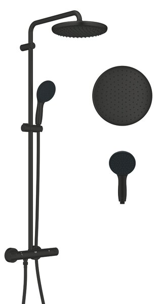 Grohe Vitalio Start System set de duș perete cu termostat cu duș de ploaie negru 266772431