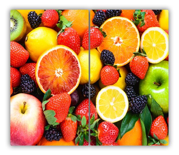 Tocator din sticla fructe colorate