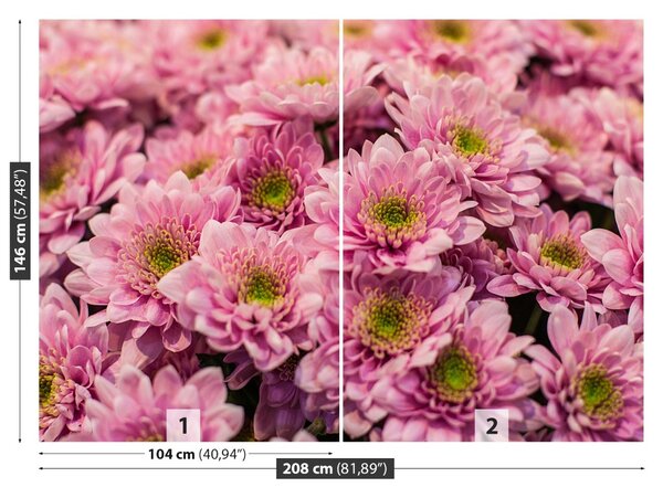Fototapet roz Crizanteme