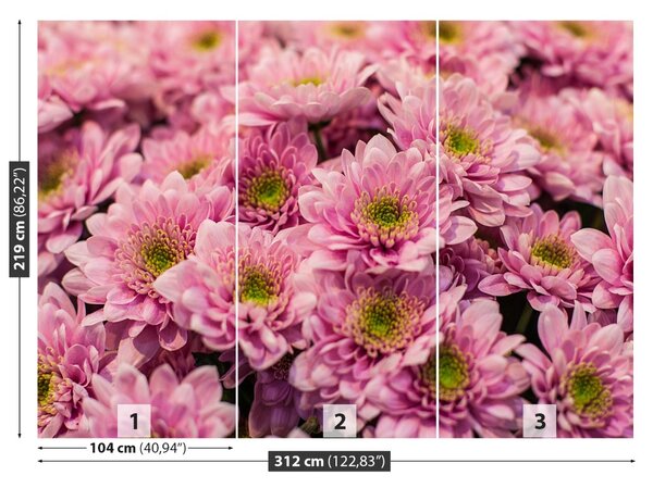 Fototapet roz Crizanteme