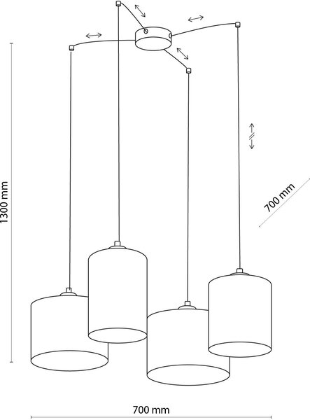 TK Lighting Juta lampă suspendată 4x15 W maro 6585