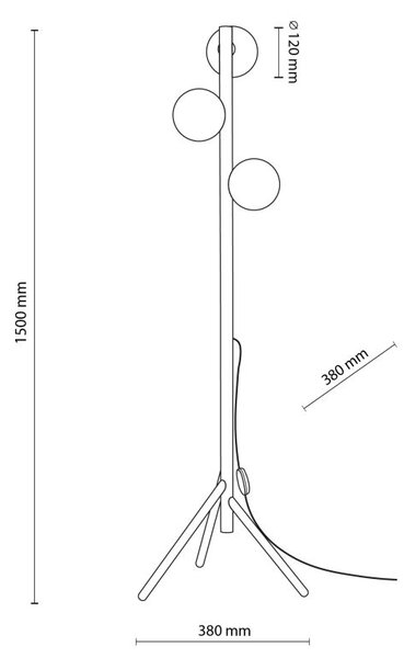 TK Lighting Estera Wood lampă de podea 3x6 W alb 5809
