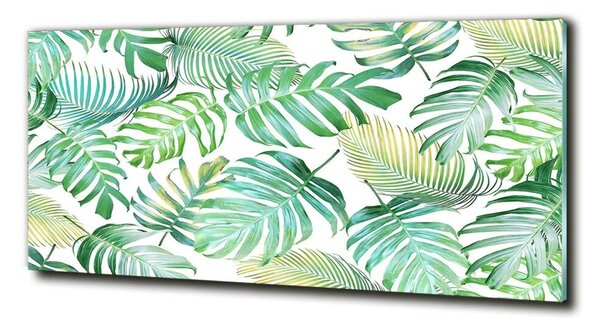 Tablou sticlă frunze tropicale