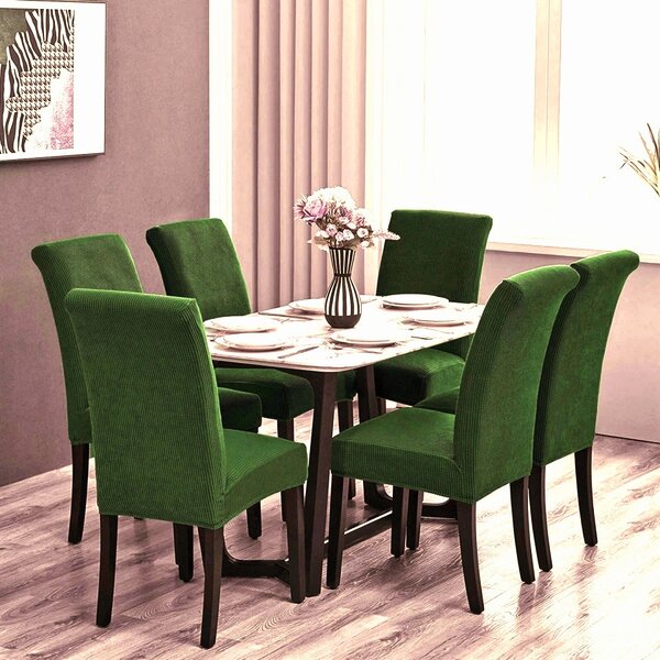 Set 6 huse elastice pentru scaune culoare Verde