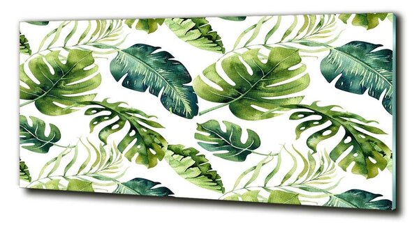 Tablou sticlă frunze tropicale