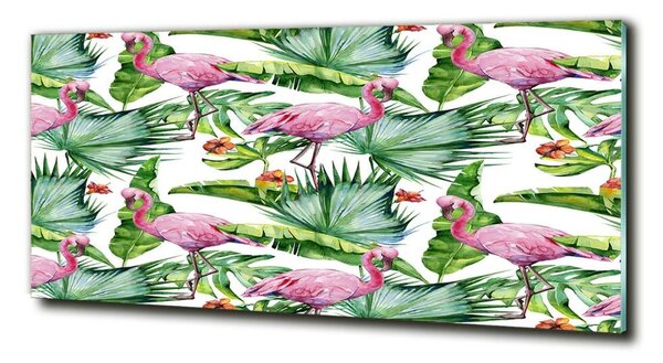 Fotografie imprimată pe sticlă plante Flamingos
