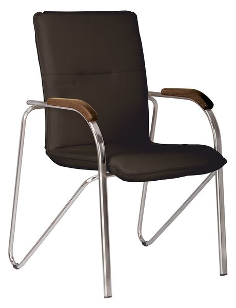 Scaun vizitator MULLER Wood, Wenge piele ecologica
