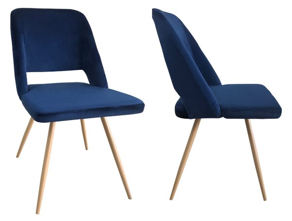 Set 2 scaune MF Melina, albastru cobalt, catifea