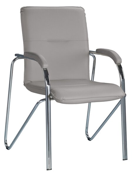 Scaun vizitator MULLER Soft, Gri piele ecologica