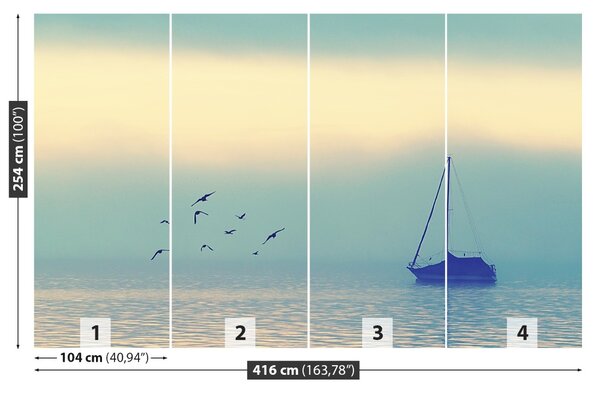 Fototapet Lacul Sailboat
