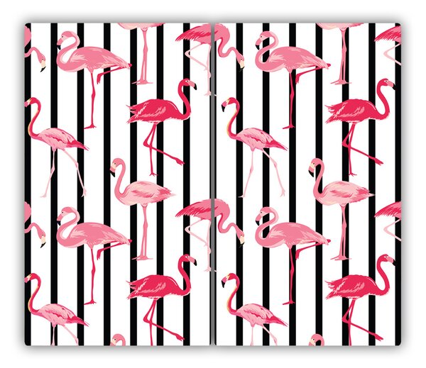 Tocator din sticla dungi Flamingos