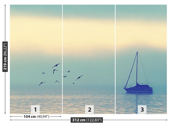 Fototapet Lacul Sailboat