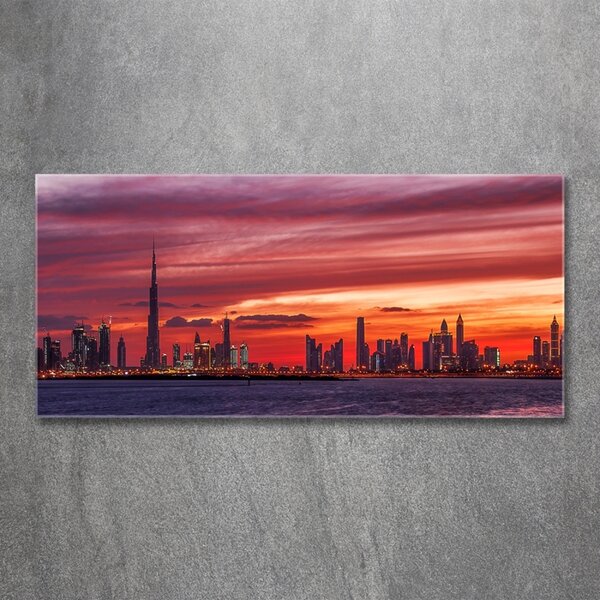 Tablou sticlă Sunset Dubai