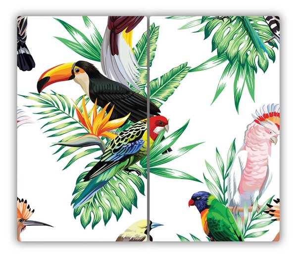 Tocator din sticla păsări tropicale