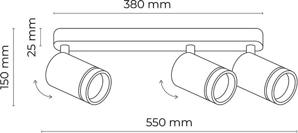 TK Lighting Jet lampă de tavan 3x10 W negru 6914