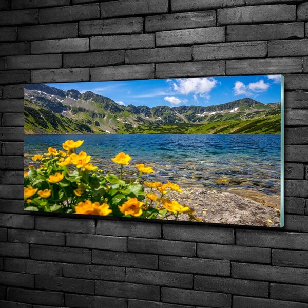 Tablou Printat Pe Sticlă Lacul în munți