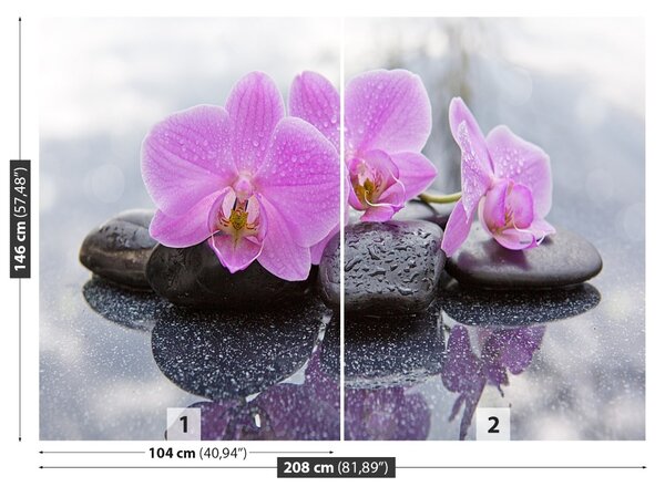 Fototapet Orchid Stones