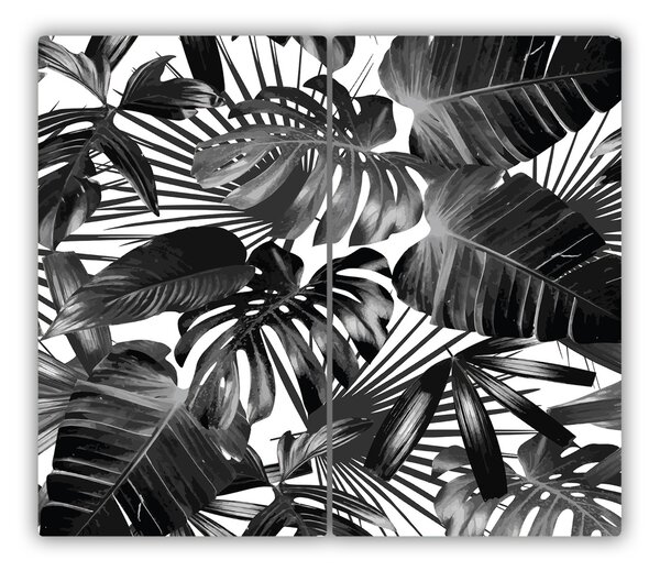 Tocator din sticla frunze tropicale