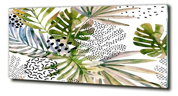 Tablou Printat Pe Sticlă frunze tropicale