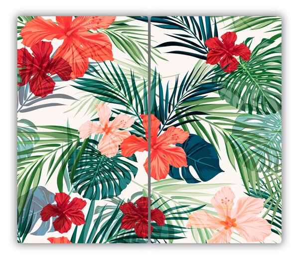 Tocator din sticla Flori tropicale