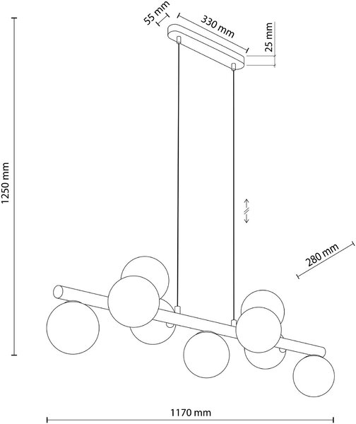 TK Lighting Estera Wood lampă suspendată x6 W alb-lemn 5906