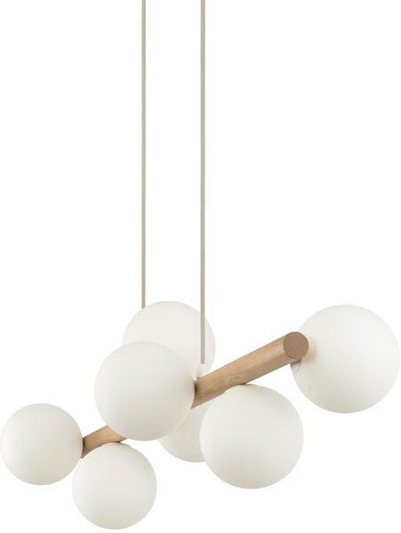 TK Lighting Estera Wood lampă suspendată x6 W alb-lemn 5905
