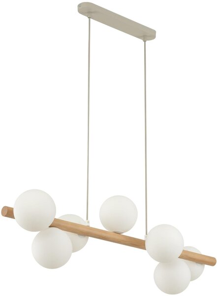 TK Lighting Estera Wood lampă suspendată x6 W alb-lemn 5905
