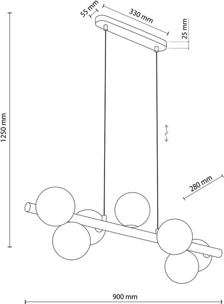 TK Lighting Estera Wood lampă suspendată x6 W alb-lemn 5905