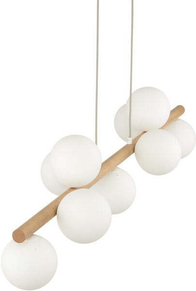 TK Lighting Estera Wood lampă suspendată x6 W alb-lemn 5906