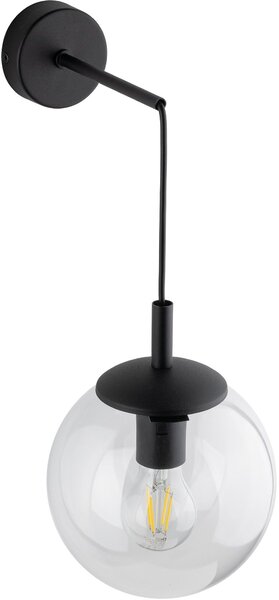 TK Lighting Esme lampă de perete 1x15 W negru-transparent 5387