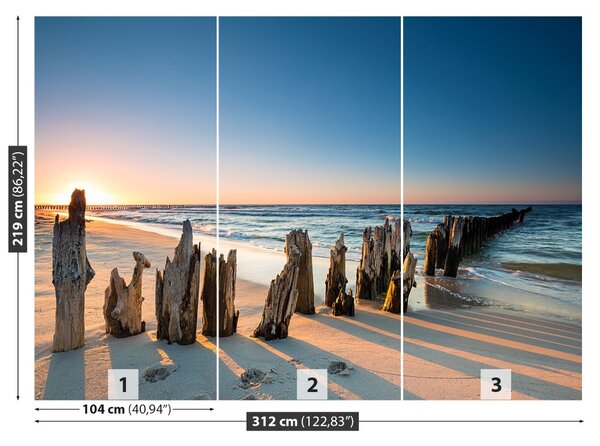 Fototapet Breakwater Beach