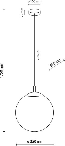 TK Lighting Esme lampă suspendată 1x15 W alb-negru 5671
