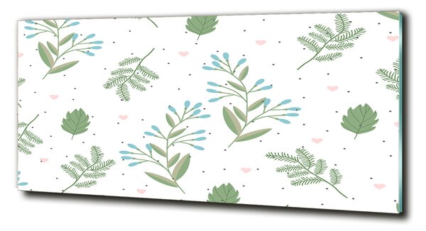 Tablou Printat Pe Sticlă Frunze