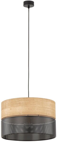 TK Lighting Nicol lampă suspendată 1x15 W negru-lemn 4799