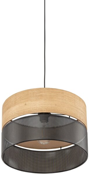 TK Lighting Nicol lampă suspendată 1x15 W negru-lemn 4799