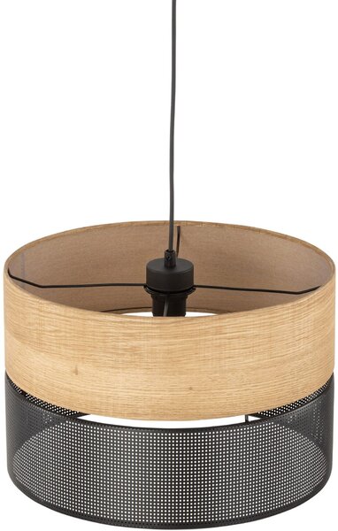 TK Lighting Nicol lampă suspendată 1x15 W negru-lemn 4799