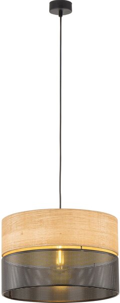 TK Lighting Nicol lampă suspendată 1x15 W negru-lemn 4799