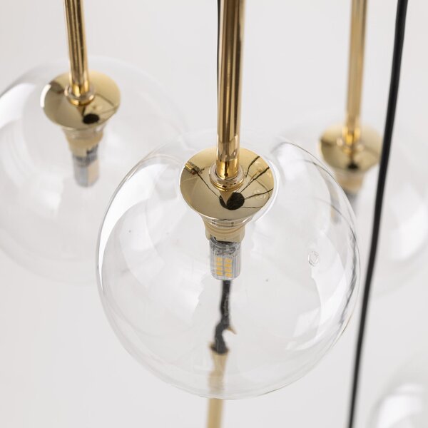 TK Lighting Nilos lampă suspendată x6 W negru-auriu 5944