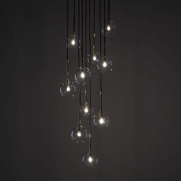 TK Lighting Nilos lampă suspendată x6 W negru-auriu 5944